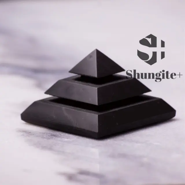 Shungite Pyramid Sakkara 5cm EMF Protection Natural stone Karelian Shungite