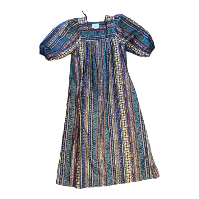 Krist Gudnason Dress Women Size Medium Egyptian Goddess Multicolor Vintage Mumu