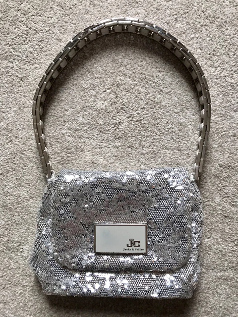 JACKY AND CELINE Sequin Silver Hand Bag 30.00 PicClick UK