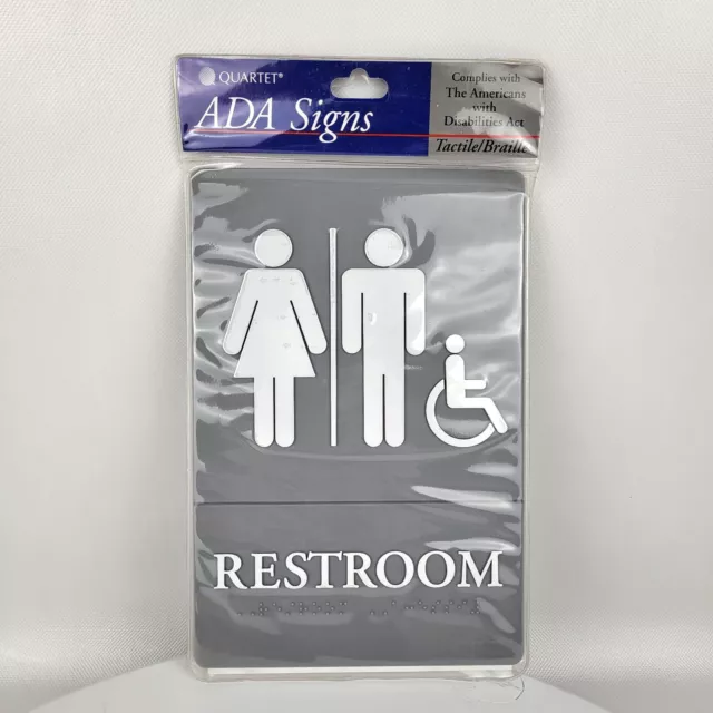 QUARTET ADA Sign Restroom Wheelchair Accessible Symbol, Molded Plastic 01410