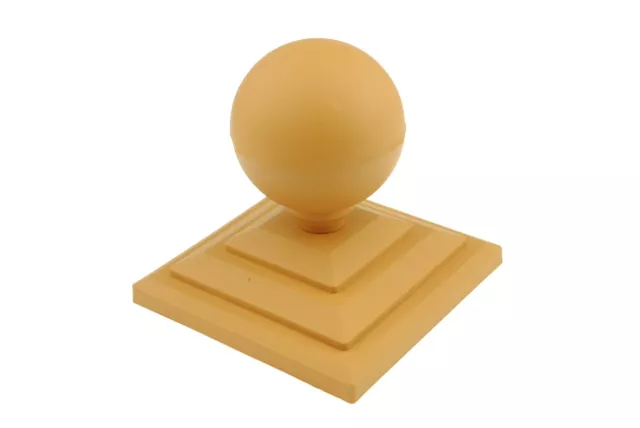 Single Sphere/Round Finial & Fence Cap for 4" Fence Post, LIGHT BROWN. GT0031