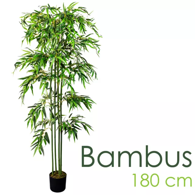 Bambus Kunstpflanze Kunstbaum Künstliche Pflanze 180cm Decovego