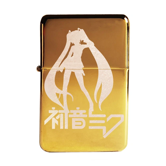 Brand New -  Designed Brushed Styled Cigarette Petrol Lighter - Hatsune Miku