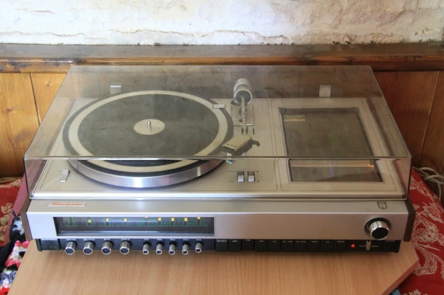 Tourne-Disque Vinyle, Platine Vinyle Vintage en Bois avec Haut-parleurs