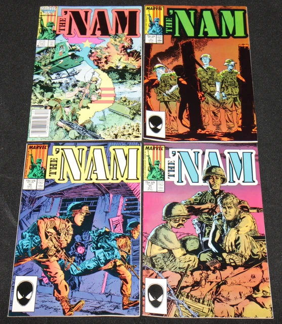 Marvel Copper Age THE 'NAM 4pc Mid Grade Comic Lot FN+ #1, 5, 10, 11 Vietnam War