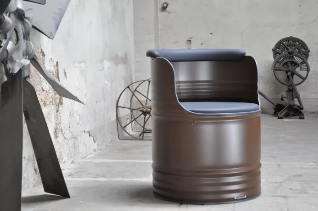 Fass Sessel Barrel 200 Liter Fass Stuhl Ölfass Fassmöbel - Farbe nach Wahl