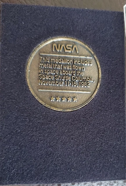 Nasa Sts-5 Medallion Coin Blended Metal Flown In Space Nasa 25Th Anniversary
