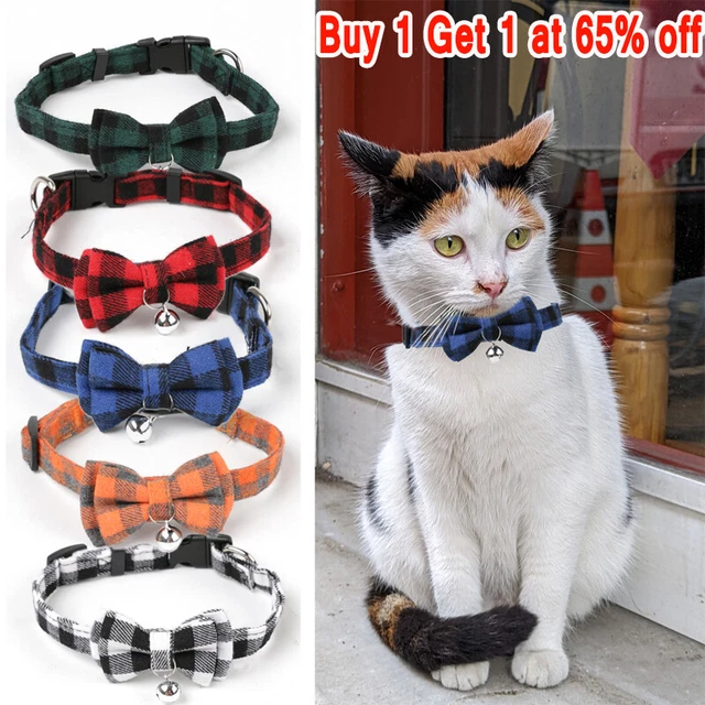 Cats Collars Cat Kitten Collar with Bell & Bow Tie Quick Release Safety Buckle