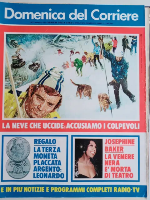 Domenica Del Corriere 1975 N°17 Josephine Baker