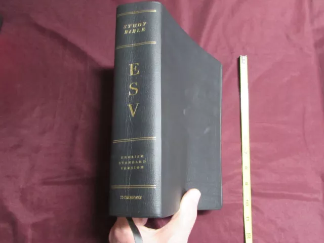 2016  ESV English Standard Version LEATHER BIBLE with Box, As-New cond.