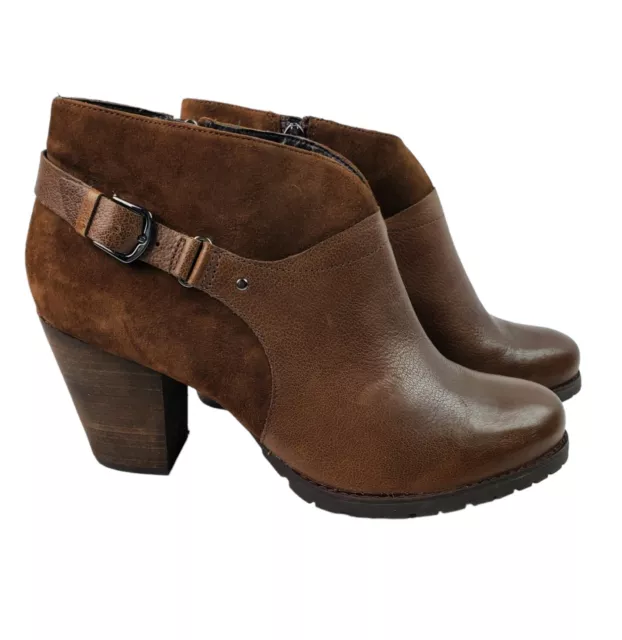 CLARKS WOMEN S MISSION Parker Brown Leather Suede Chelsea Boots