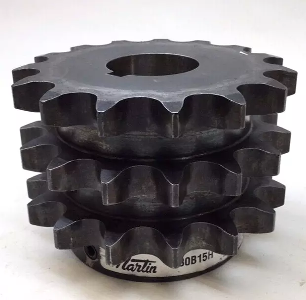 Martin E80B15H-2 Triple Strand Sprocket 15T 2" Bore B Sprocket Style Keyway