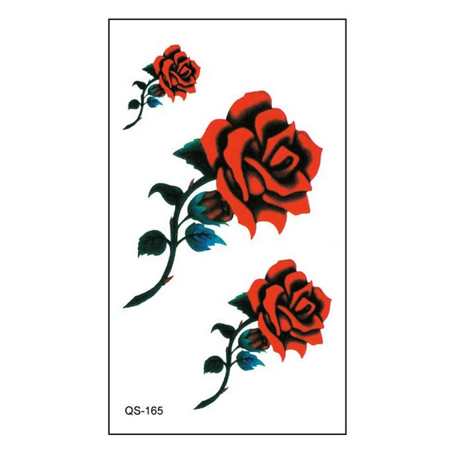 Tatuajes patrón floral desmontable impermeable flor falso flash tatuajes mascota