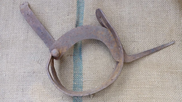 Antique Wrought Iron Straw Cutter Farm Tool 19Th Century
