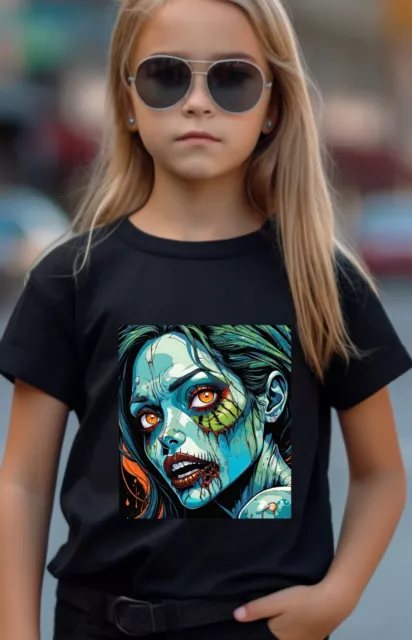 Zombie Girl Halloween Anime Clown Monster T Shirt Boy Girl MESSAGE ME SIZE UK