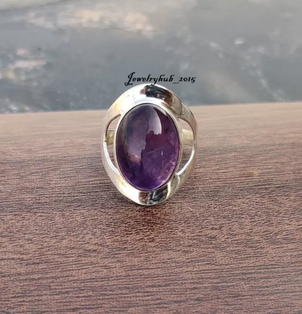 Purple Amethyst Gemstone Ring 925 Sterling Silver Gift Jewelry All Size MO2242