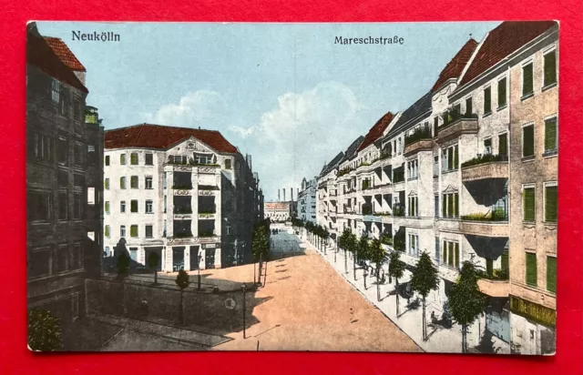 AK BERLIN Neukölln um 1910 Blick in die Mareschstrasse  ( 121797