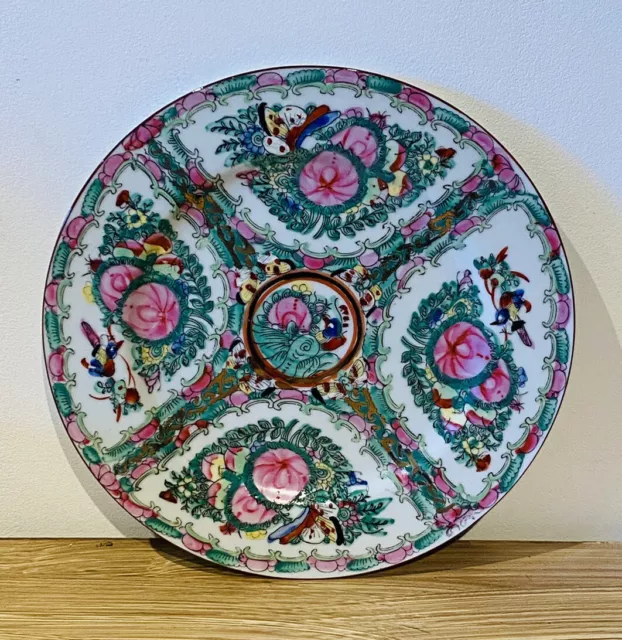 ancienne assiette CANTON porcelaine de CHINE chinoise décor Floral