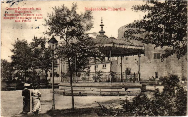 CPA AK DIEDENHOFEN - THIONVILLE - Crauser Promenade with Music Kiosk (454577)