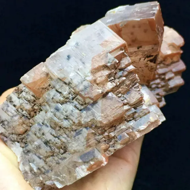 441g New Find Red Cubic Ladder Calcite Crystal Cluster Mineral Specimen 3