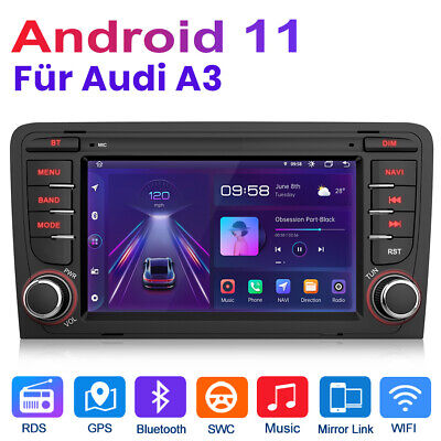 Erisin 8" Android 10 Autoradio Audi A3 S3 GPS DAB+TNT Bluetooth OBD 4G WiFi DSP CarPlay 