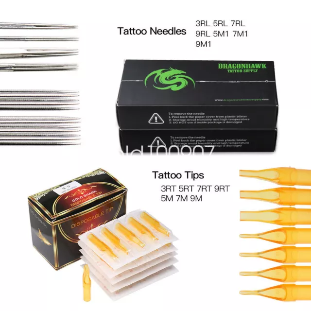 100 x Tattoo Nadeln Tätowiernadeln Edelstahl Needles 100 x DISPOSABLE TIPS