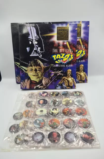 Vintage 1996 Star Wars Tazos Folders Incomplete Bulk Bundle Pre-Owned