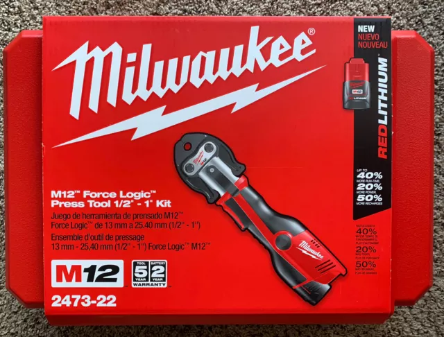 NEW Milwaukee 2473-22 M12 Force Logic Press Tool Kit w/Jaws