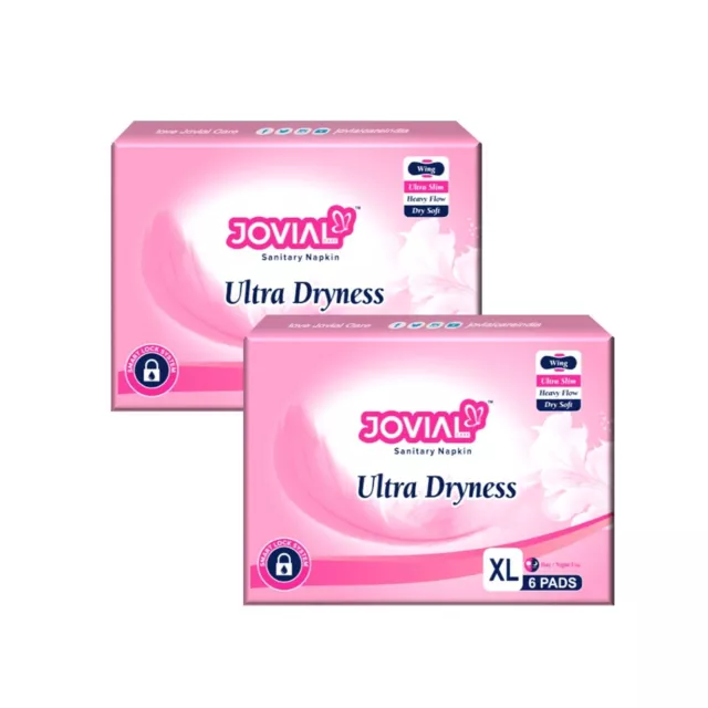 Jovial Care Ultra Dryness XL Ultra Sanitary Napkin Thin Pads Wings 2