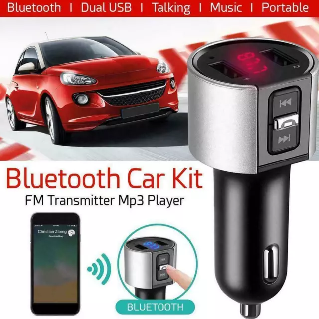 Wireless Bluetooth Car Kit FM Transmitter Radio MP3 Player USB Charger