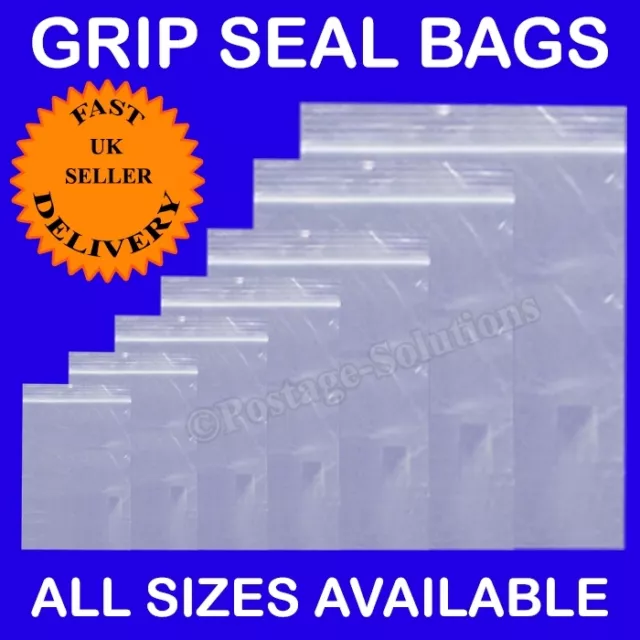 Grip Seal Resealable Clear Plastic bag ALL SIZES IN INCHES One of  Best Quality 2