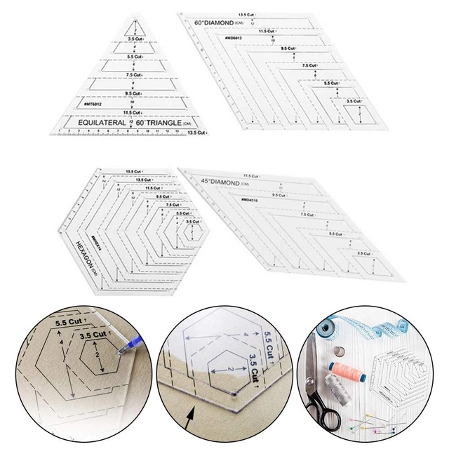 Klares und präzises Acryl Stepplineal Set Nähen Patchwork Werkzeuge (4 Stück)