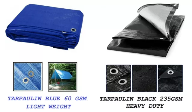 11 Sizes Of Heavy Duty Tarpaulin Waterproof Cover Tarp Ground Camping Sheet