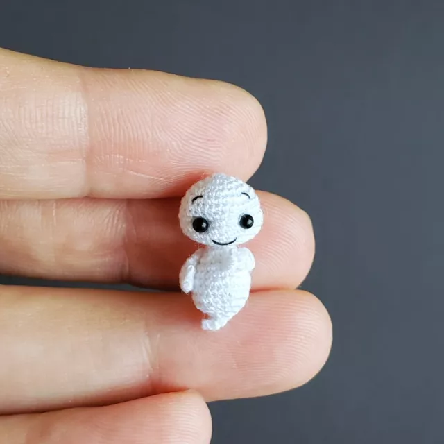 Custom extremely micro Halloween Ghost. Dollhouse miniature decor. Microtoysby