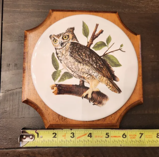 Vintage MCM Owl Ceramic Tile Hot Plate