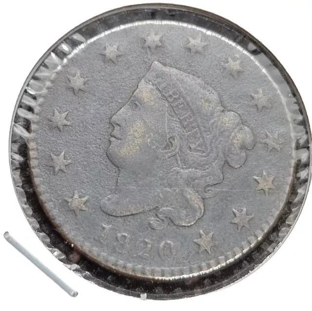 1820 (Small Date) Coronet Head Large Cent | CHOICE VERY GOOD Details