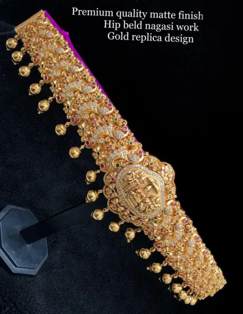 Indian Bollywood Style AD CZ Bridal Kamar Bandh South Waist Belt Wedding Jewelry