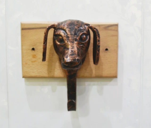 Dog Head Wall Key Hook Hanger Coat Towel Vintage Metal Wall Hanger Heavy Rustic
