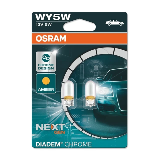2x OSRAM DIADEM CROMATO WY5W (NEXT GEN) LAMPADA LAMPEGGIANTE GIALLA 31544322