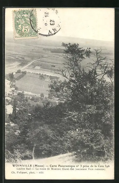 CPA Woinville, Blick von einer Anhöhe ins Land 1907