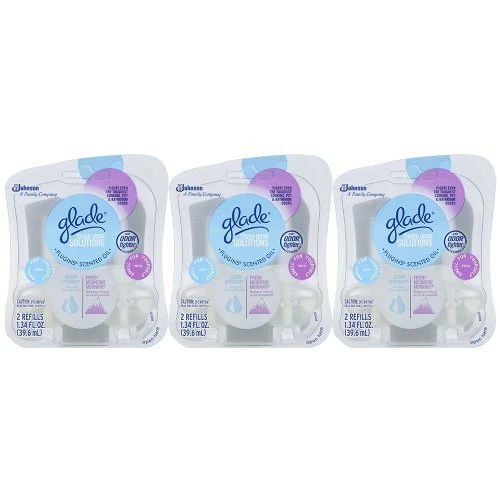 Glade Plugins Scented Oil Refill Fresh Mountain Morning/Clear Springs1.34Oz3Pack
