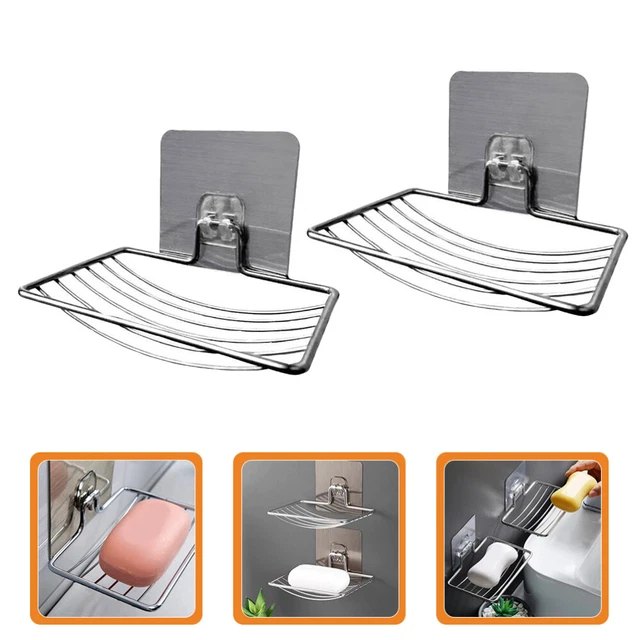 Soporte de esponja protector de jabón de acero inoxidable 2 piezas