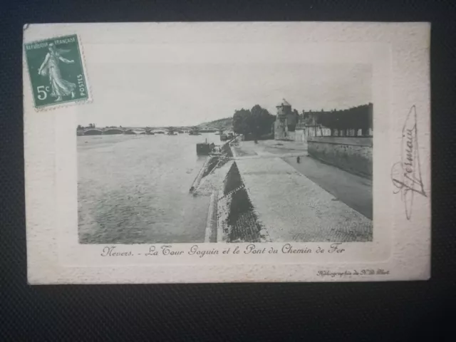 CPA 58 NEVERS - The Goguin Tower and the Railway Bridge