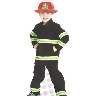 Forum Child's Black and Green Fireman's Halloween Costume - Size Large