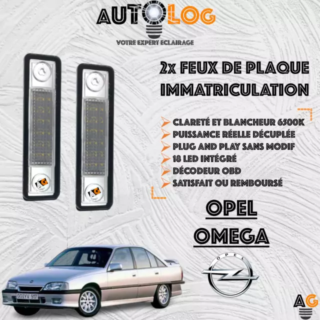 ✳️ 2x Feux de plaque d'immatriculation LED OPEL OMEGA ✳️ Anti-Erreur OBD ✳️