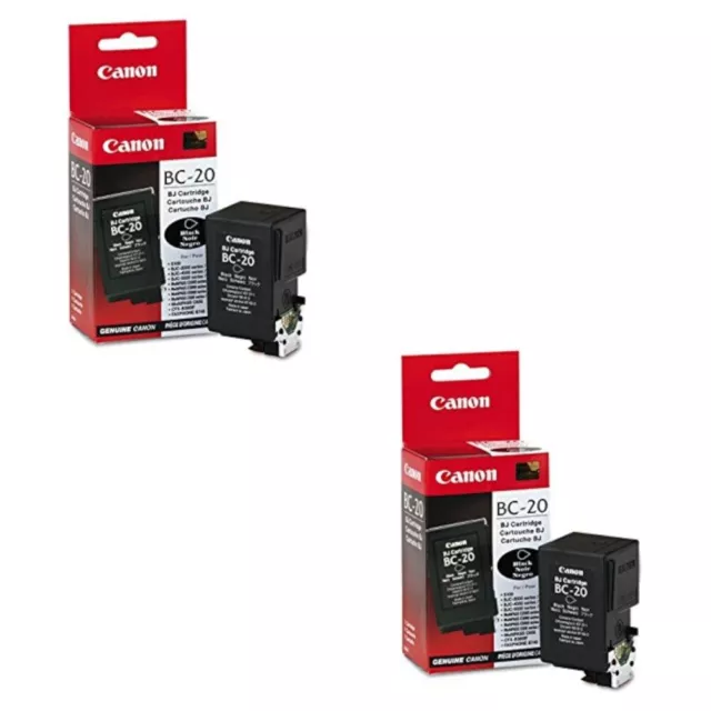2x Original Canon Ink Cartridge BC-20 Black for Bjc 2000 4000 5000