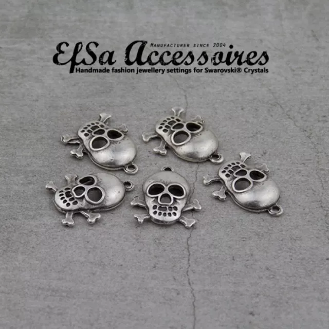 10 Totenkopf Piraten Anhänger, Antik Silber,DIY Schmuck z.Großhandelspreis zm170