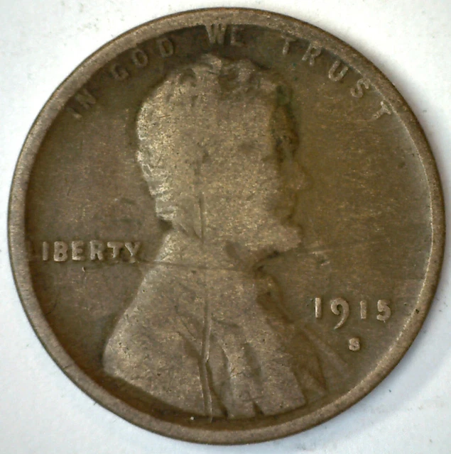 1915 S Lincoln Wheat Cent Coin San Francisco Circulated 1c US Penny Lot #8