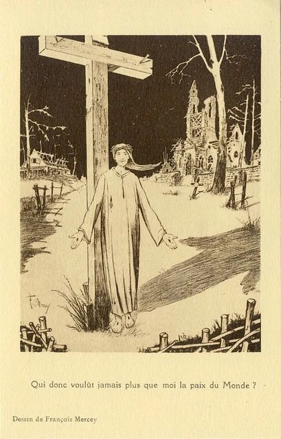 CPA illustrée François MERCEY Guerre Mort vivant Patrie Satire RARE (15080)