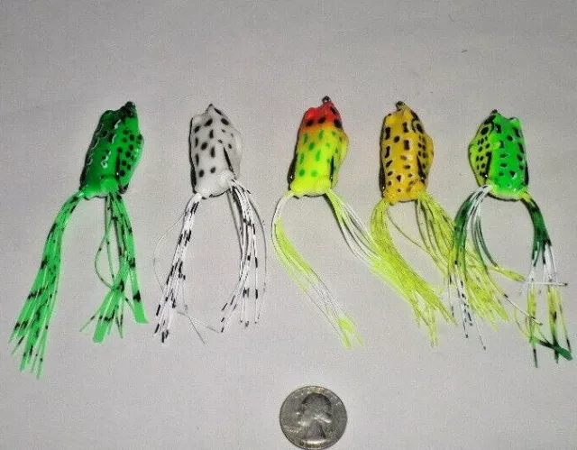 5 Piece Frog top water kit, snag less hooks 2